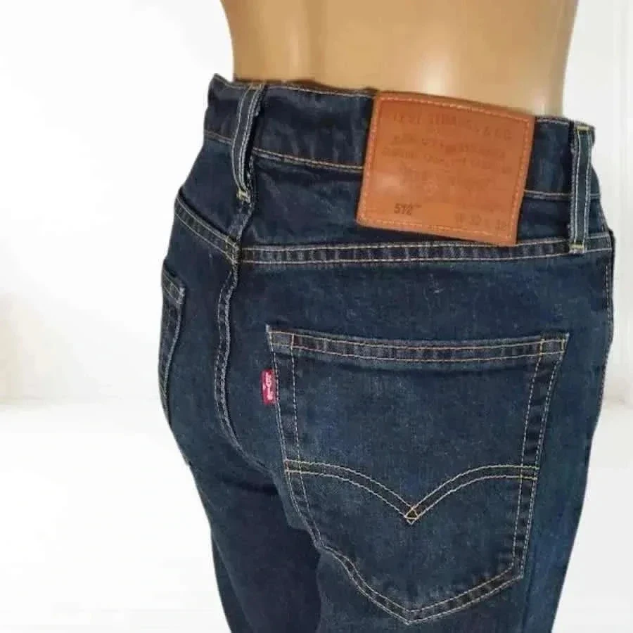 LEVI'S premium 512 - tapered straight fit - high waist - w32 L32 navy blue excellent condition – photo 8